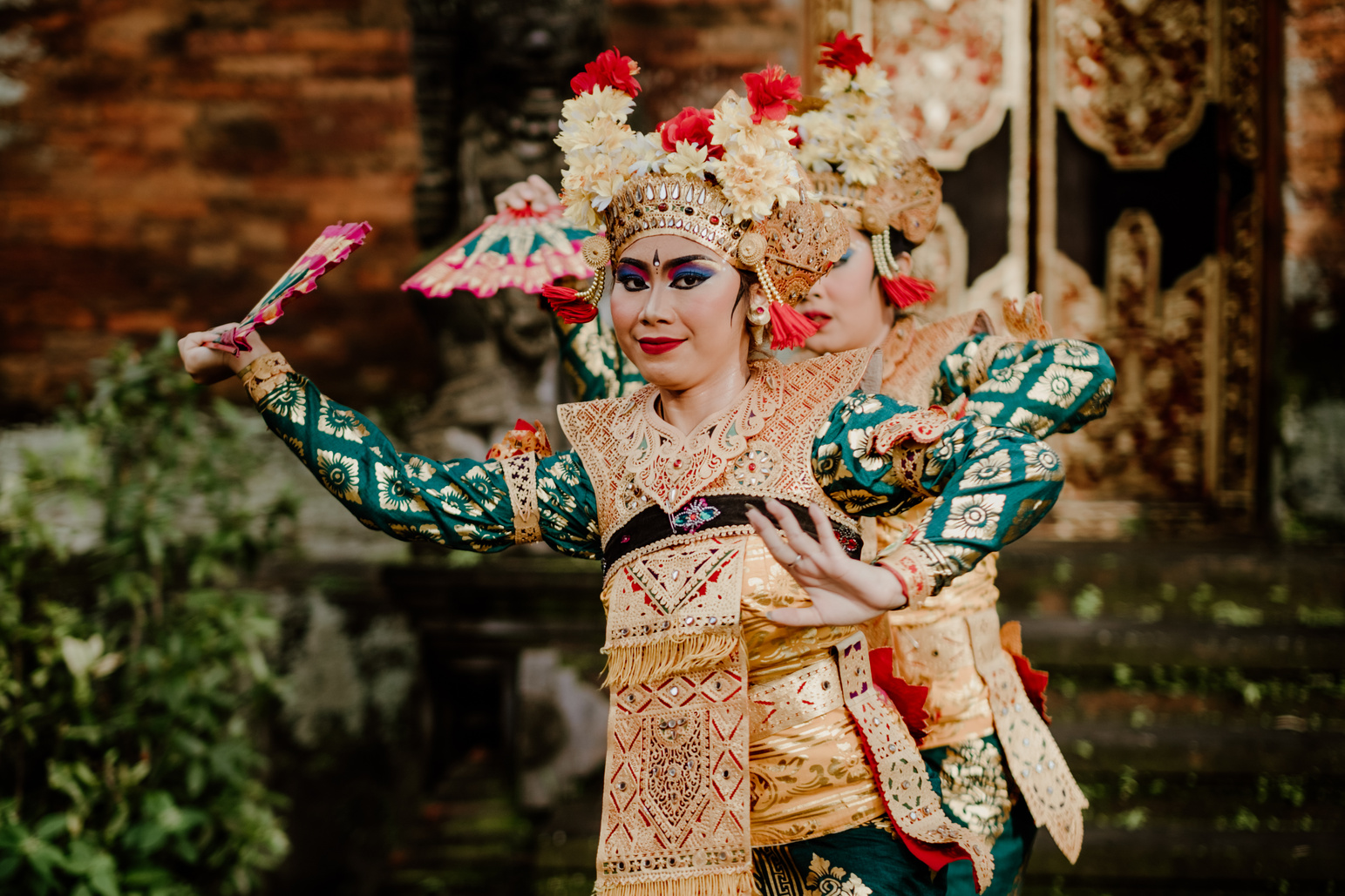 Women Dancing in Traditional Balinese Costume